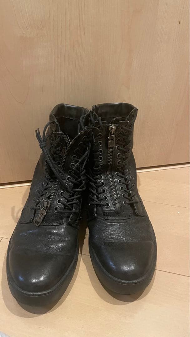 DIESEL ブラック ハイカットブーツ ジップ