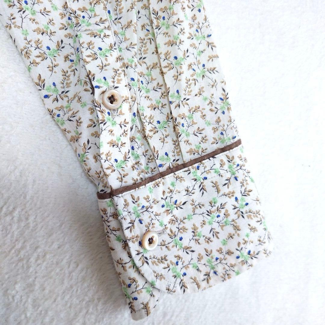 未使用品 45R ツタフラワープリントのフリルブラウス 45rpm