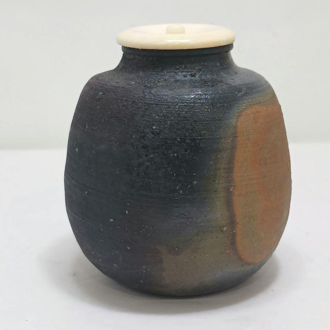 Y3339-4 備前焼 高原敏 茶入 共箱・仕覆　#13