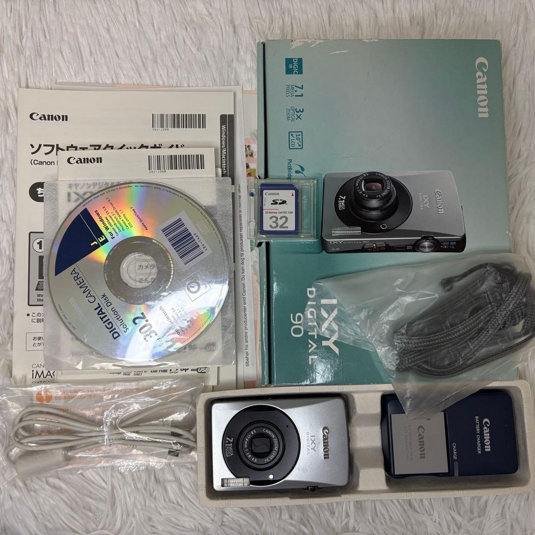 Canon カメラ　IXY 90 PC1227 箱　充電器 コンデジ　動作品
