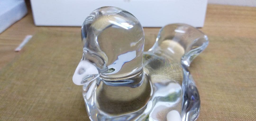 美品 バカラ Baccarat クリスタルガラス ハト 鳩 文鎮 置物 飾り物