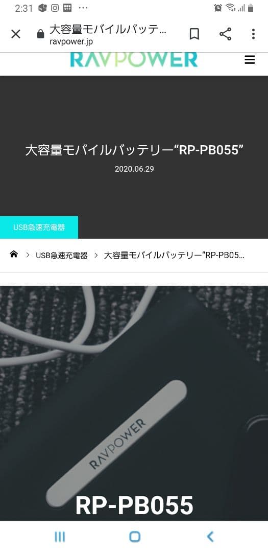 新品RAV Power ポータブル電源／モバイルバッテリー