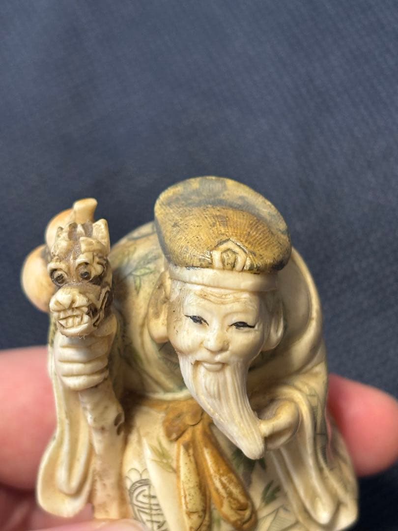 マンモス　極上 七福神　置物　83g 山口在銘