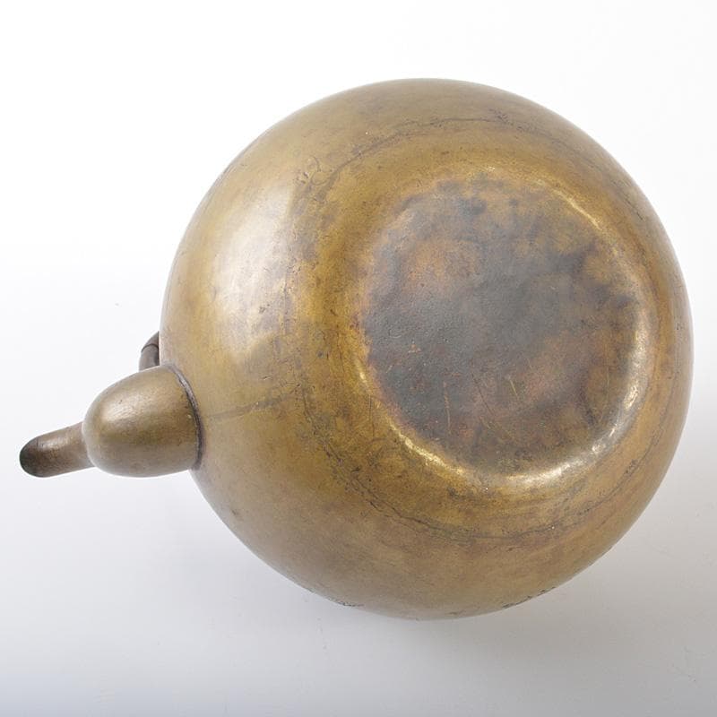 煎茶道具　銅製　彫金花文　湯沸し　水次　薬缶　D　R6514