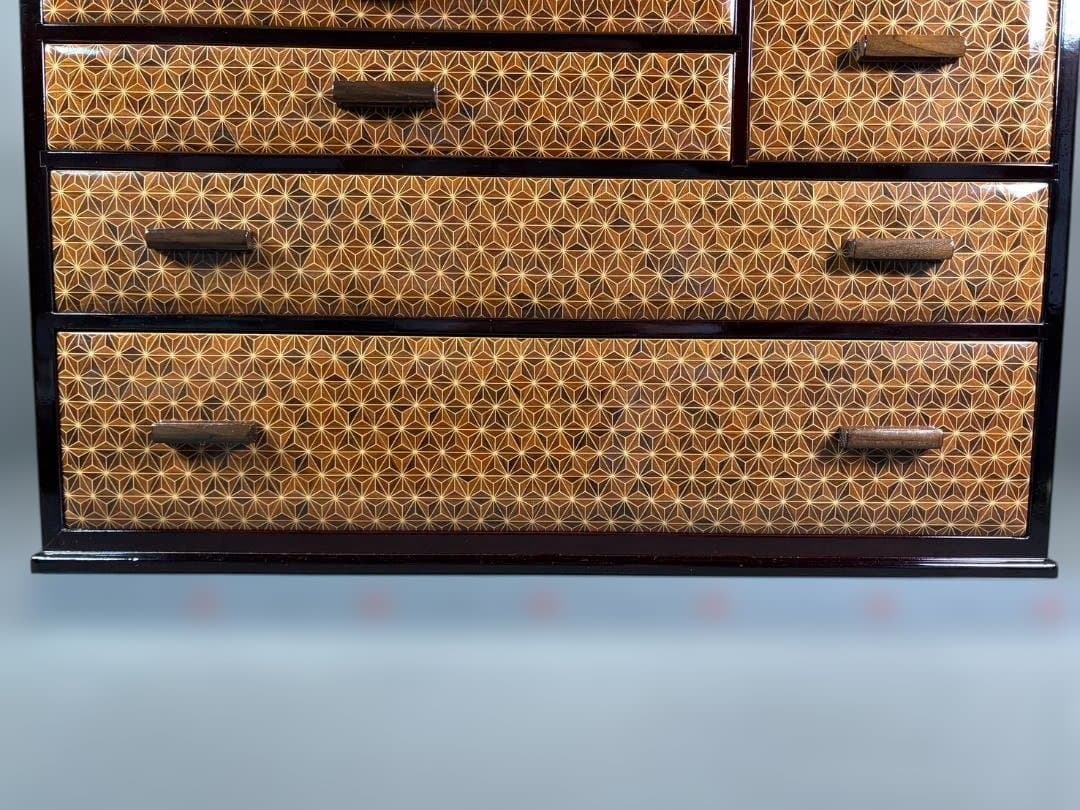 勲六等瑞宝章受章 露木清次創作 箱根寄木細工 引出し チェスト 伝統工芸品