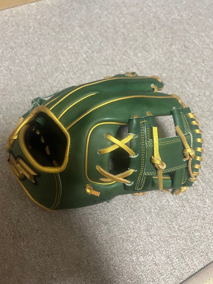 ジ*ン様 SSK 軟式グローブ 緑色 ゴールドステッチ