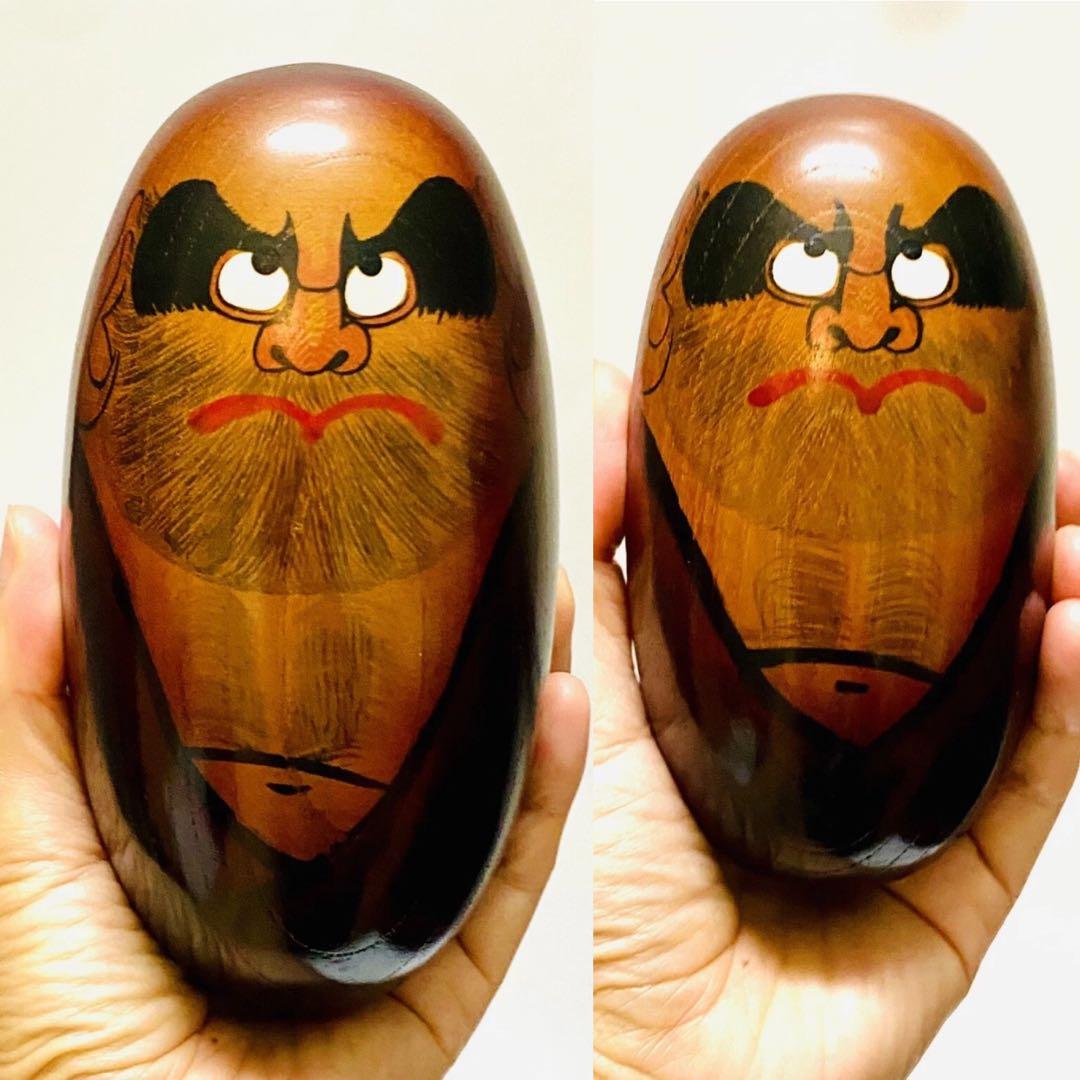 中古 こけし だるま 日本 木製 伝統 人形 6セット コレクション　特大