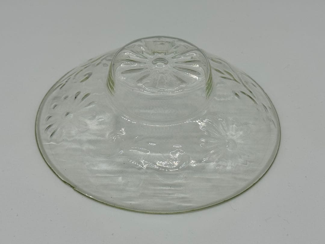 江戸時代　型吹きガラス蓋碗　江戸ガラス　鉛ガラス