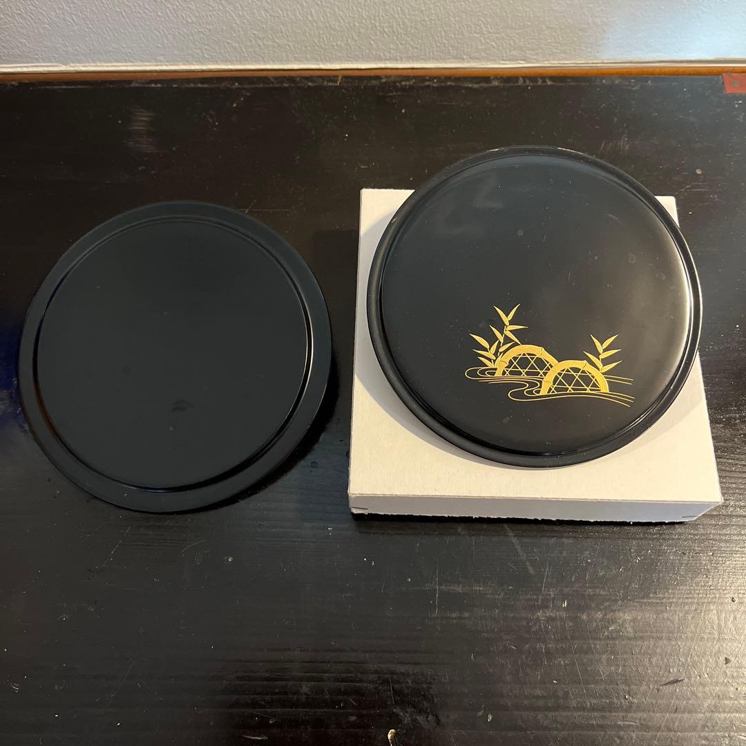 義山　水指　切箔　瑠璃　水崎長寿　波車　蒔絵蓋付　共箱　紙箱　送料無料