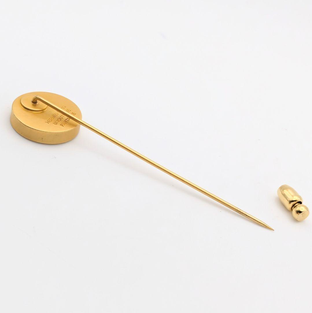 希少 エルメス HERMES セリエ シェル ブローチ ラペルピン ゴールド