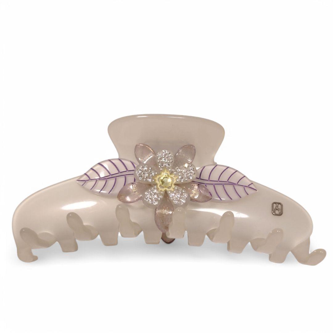 ALEXANDRE DE PARIS　ヘアクリップ L　花　フラワー　ホワイト