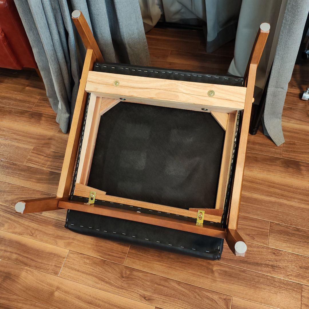 ブラック合成皮革1人掛けソファ