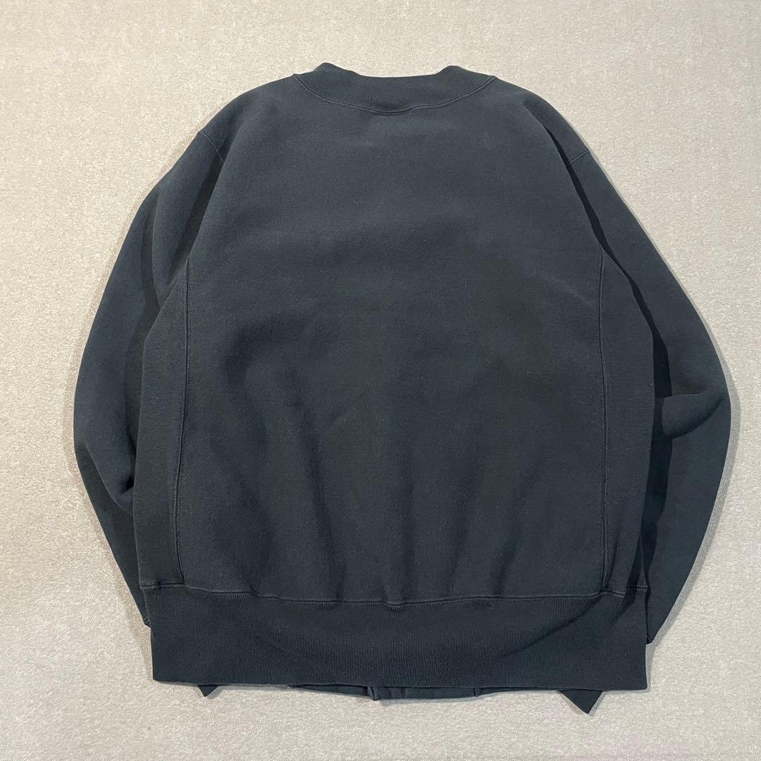 【USA製】Championリバースウィーブスナップカーディガン黒L単色タグ復刻