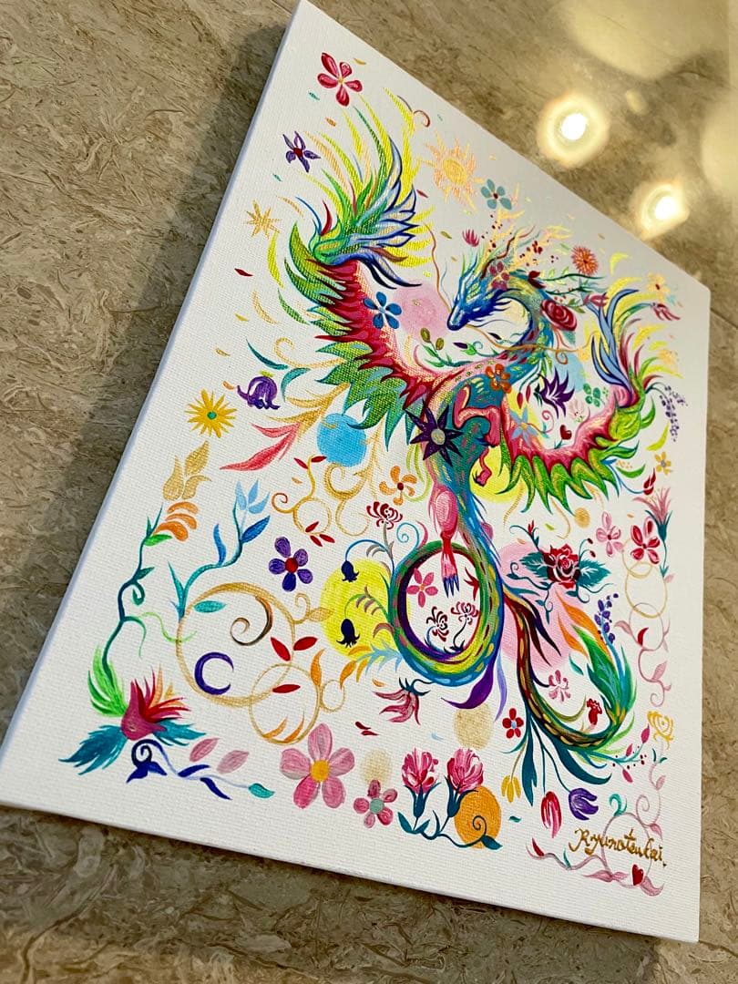 幻の花龍⑤ アクリル画 開運絵画 龍神 龍ノツカイ