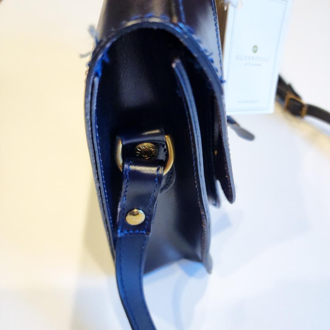 【値下げ】GLEN ネイビー 13インチサイズ、サッチェルバッグ