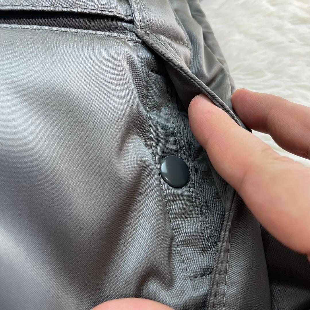 【極美品】ポーター タンカー ショルダーバッグ ダブルジップ シルバーグレー　L