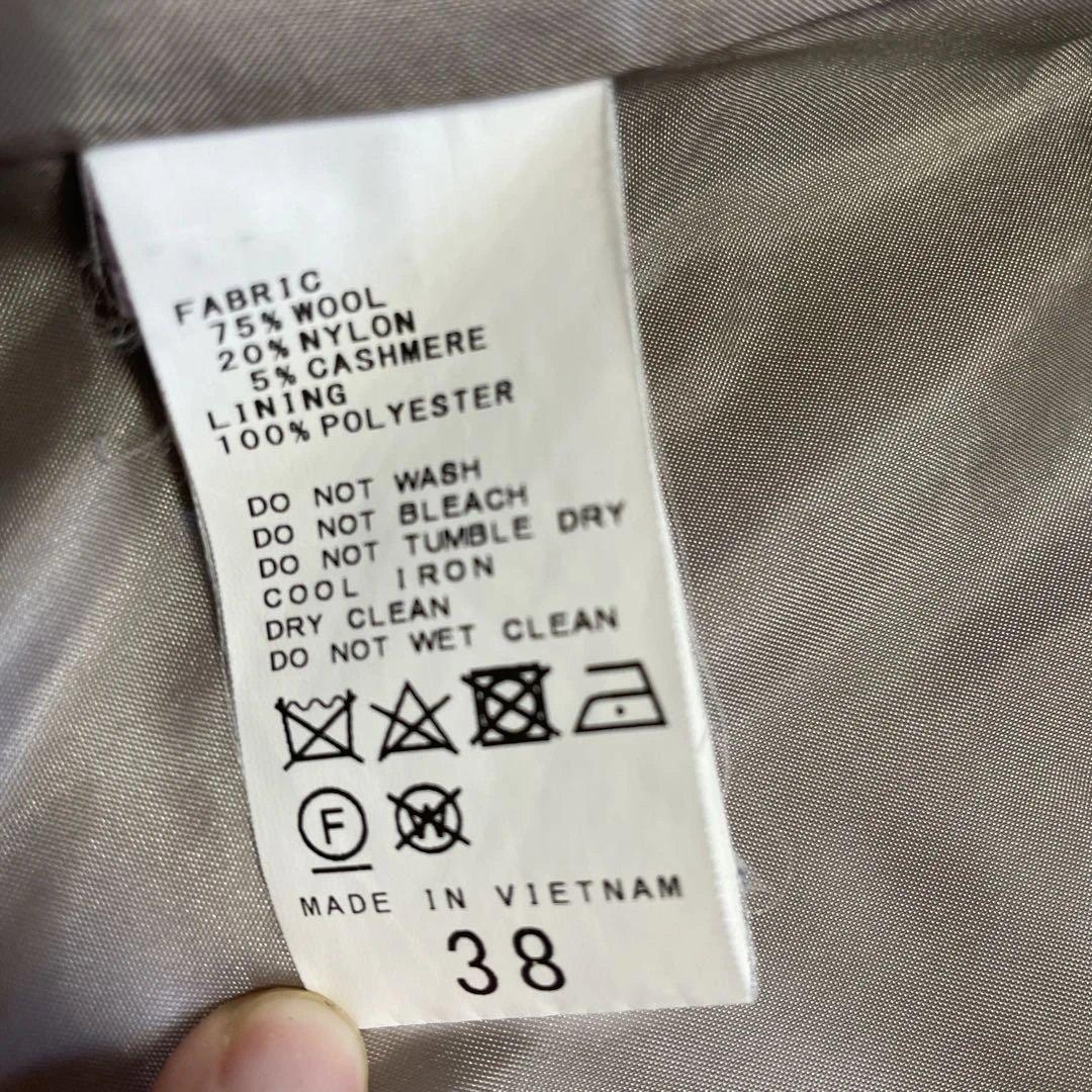 超美品！NOBLEノーブル　ノーカラーコート　グレージュ　38 ジップ