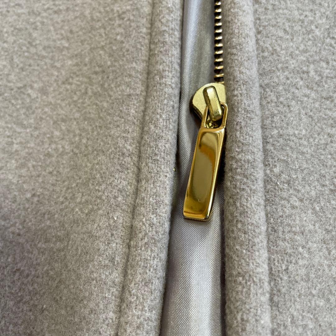 超美品！NOBLEノーブル　ノーカラーコート　グレージュ　38 ジップ