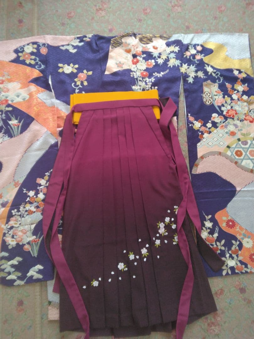 卒業式正絹振袖袴セット大学生教員