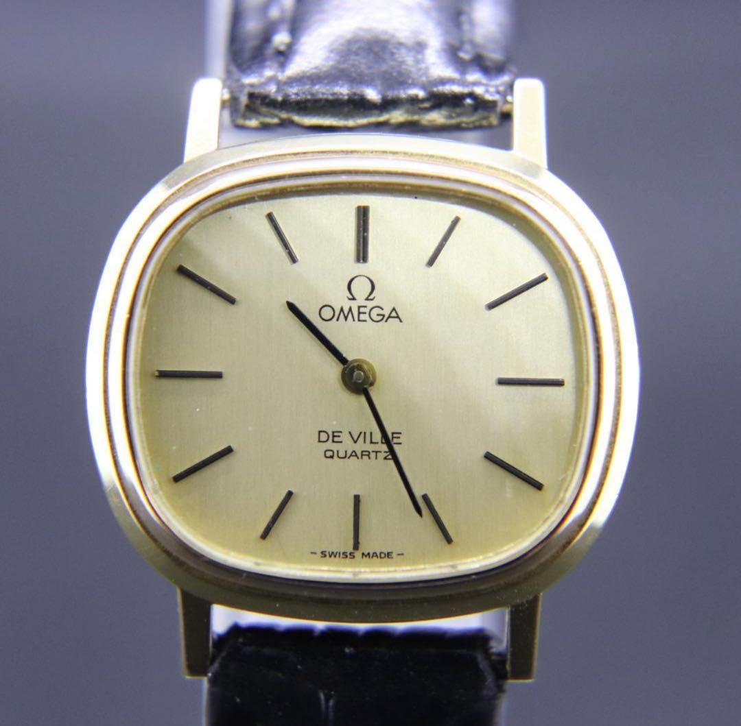 訳あり　オメガ　デヴィル　腕時計　レディース　クオーツ　金　ビンテージ　25ｍｍ