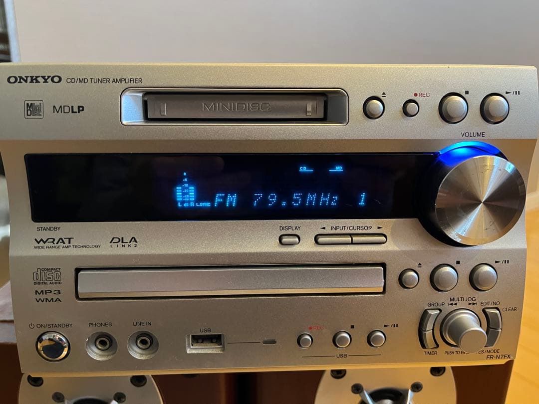 ONKYO ミニコンポ スピーカー2個付き FR-N7FX リモコン稼働