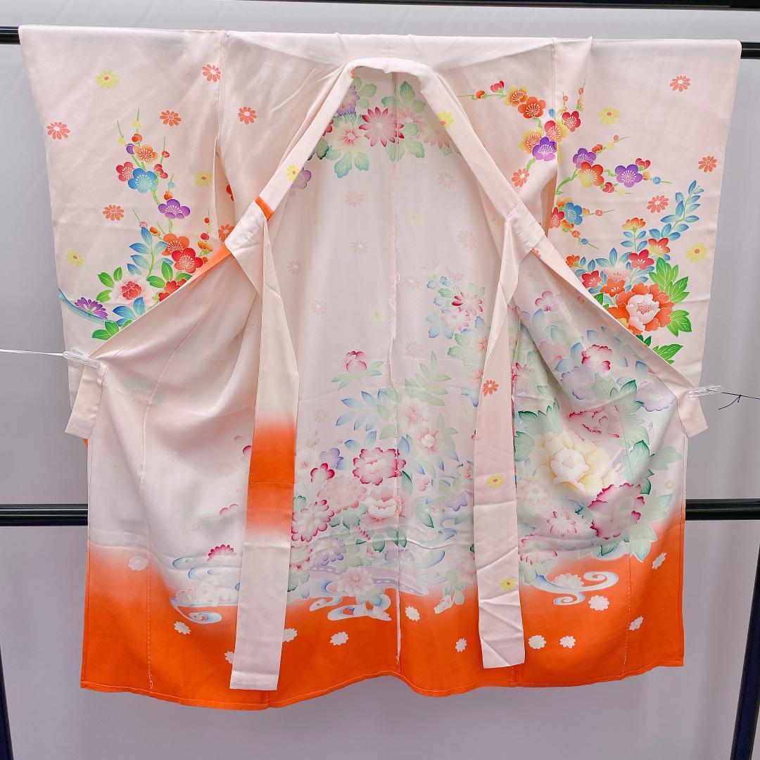 ★4035★ 子供着物 七五三 女の子 四つ身 単品 単衣仕立て