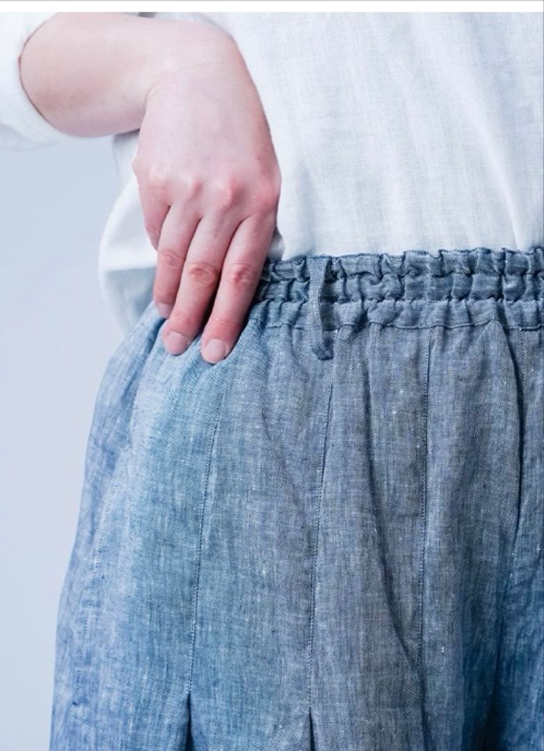 赤*犬様 ★オークション中★wafu.リネンシャンブレー 袴パンツ