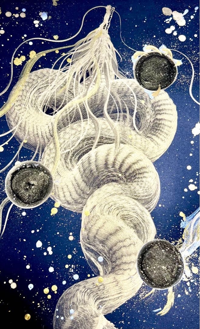 【一筆龍エネルギーアート】　辰　隕石　絵　絵画　龍　龍神　置物　開運　竜