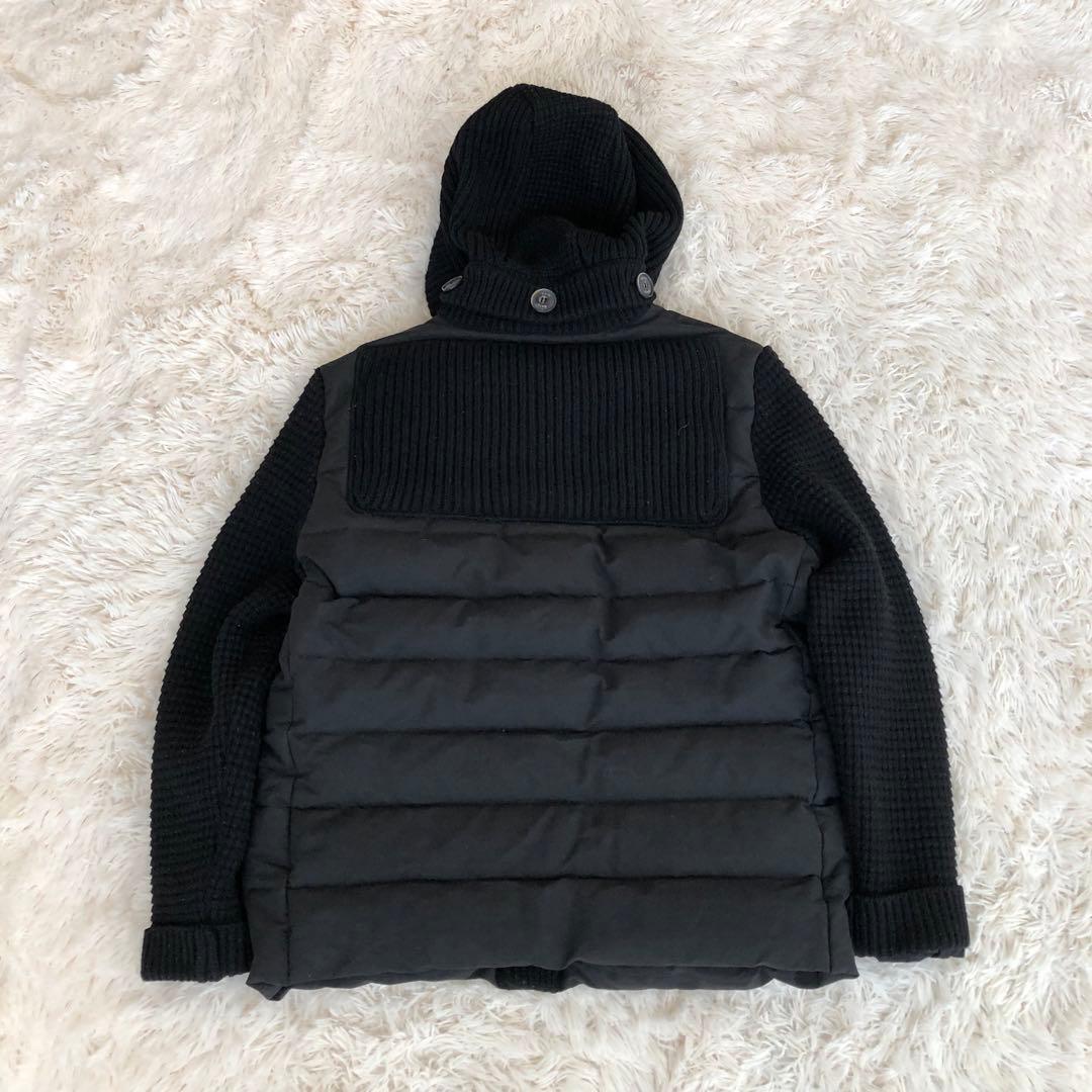 Barkバーク　ニット切替ダウンジャケット　ブラック黒　L　フード脱着可