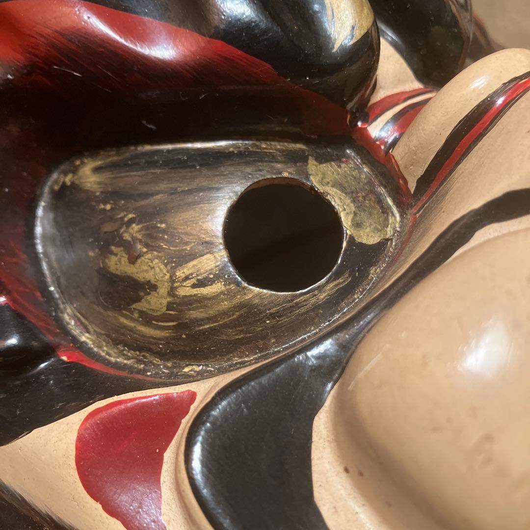 備中神楽面　田邊聖祐　建御名方命　鬼面　木彫　能面　狂言　お面　伝統芸能