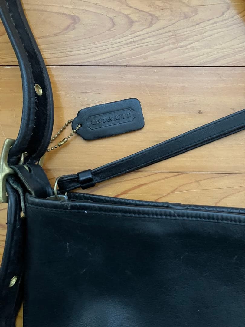90年代　オールドコーチ　バケツ　黒レザーショルダーバッグ