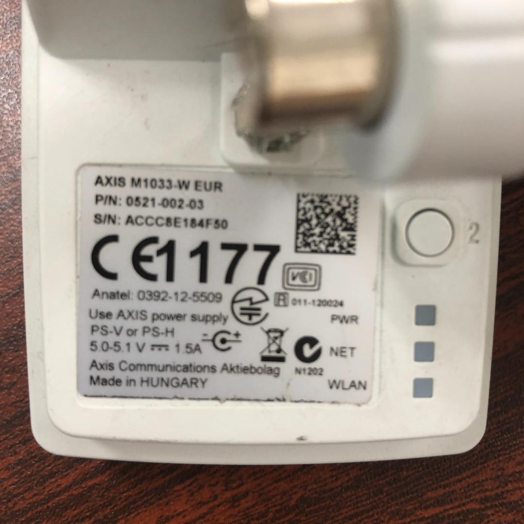 中古実働品【ワイヤレスネットワークカメラ】AXIS M1033-WEUR