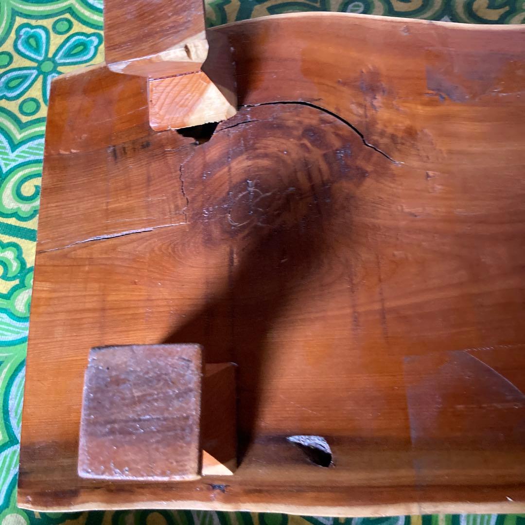 ①天然木製ミニテーブル