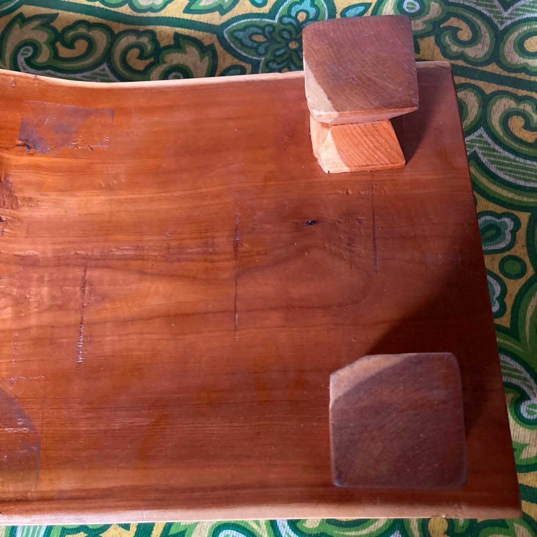 ①天然木製ミニテーブル