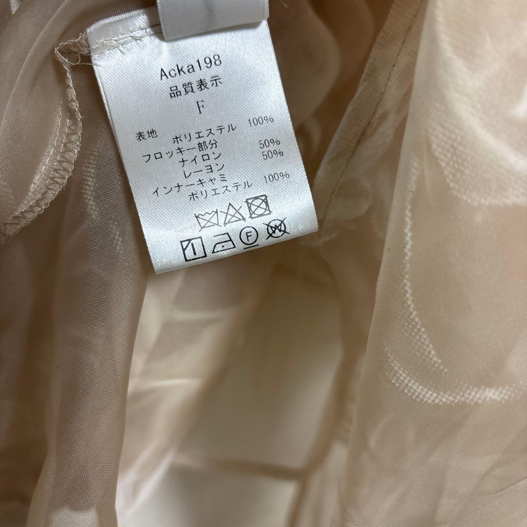 Acka シュフォン シアー ブラウス フラワー ベージュ オケージョン