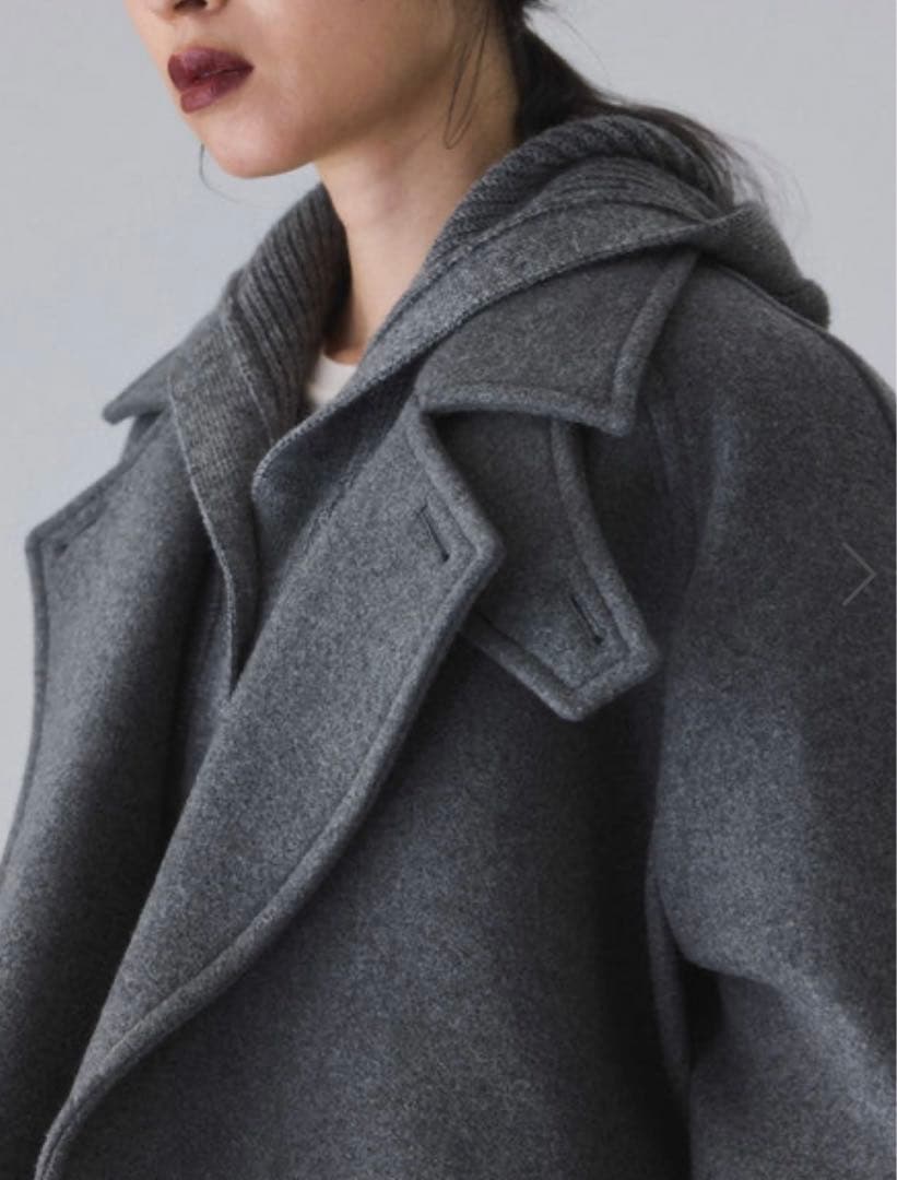 れ*す様 アダムエロぺ　ウールボンディングミドルコート　グレー　新品