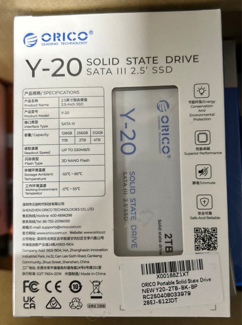 ORICO Y-20 2TB SATA III 内蔵SSD　在庫複数