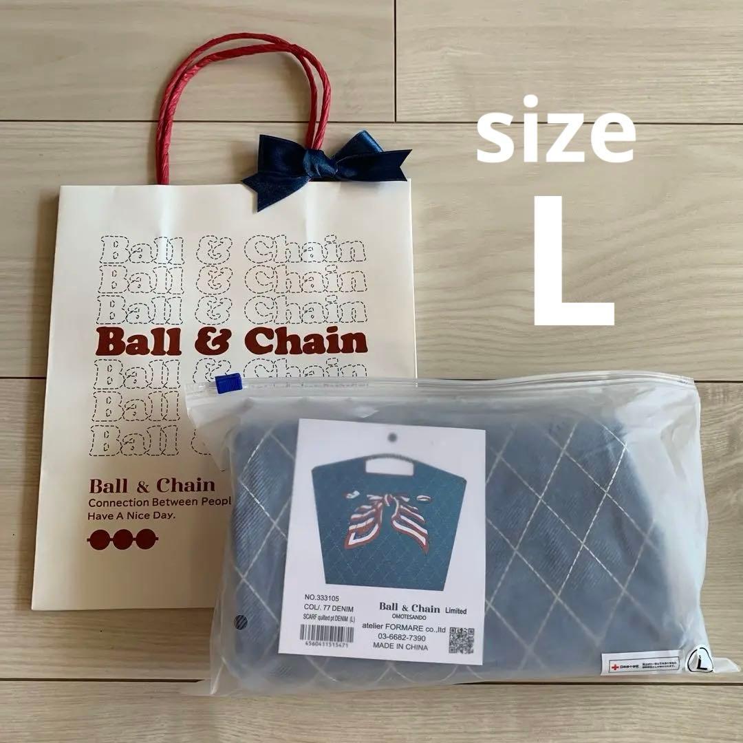 Ball＆Chain スカーフ リボン柄 デニム　L 表参道店限定　完売　希少