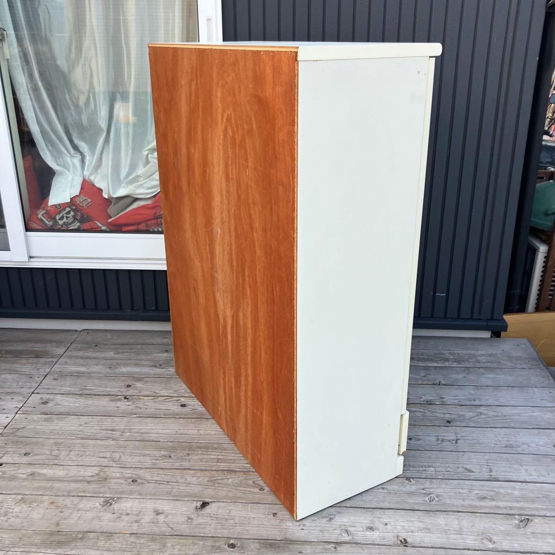 昭和レトロ ガラス扉 窓枠風 木製サイドボード 飾り棚 カップボード 古家具