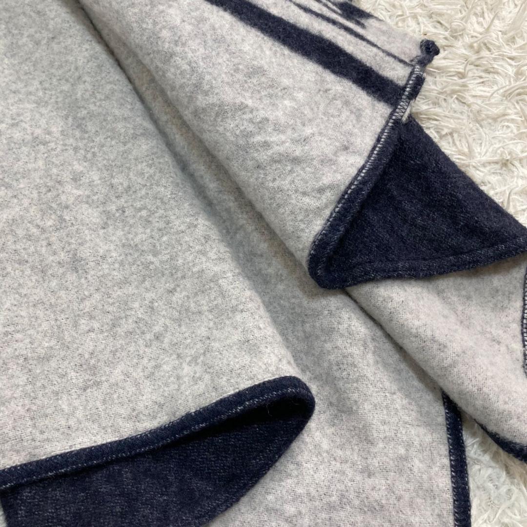 14793✨モンクレール mantella 羊毛ロゴ ストール ポンチョ ケープ