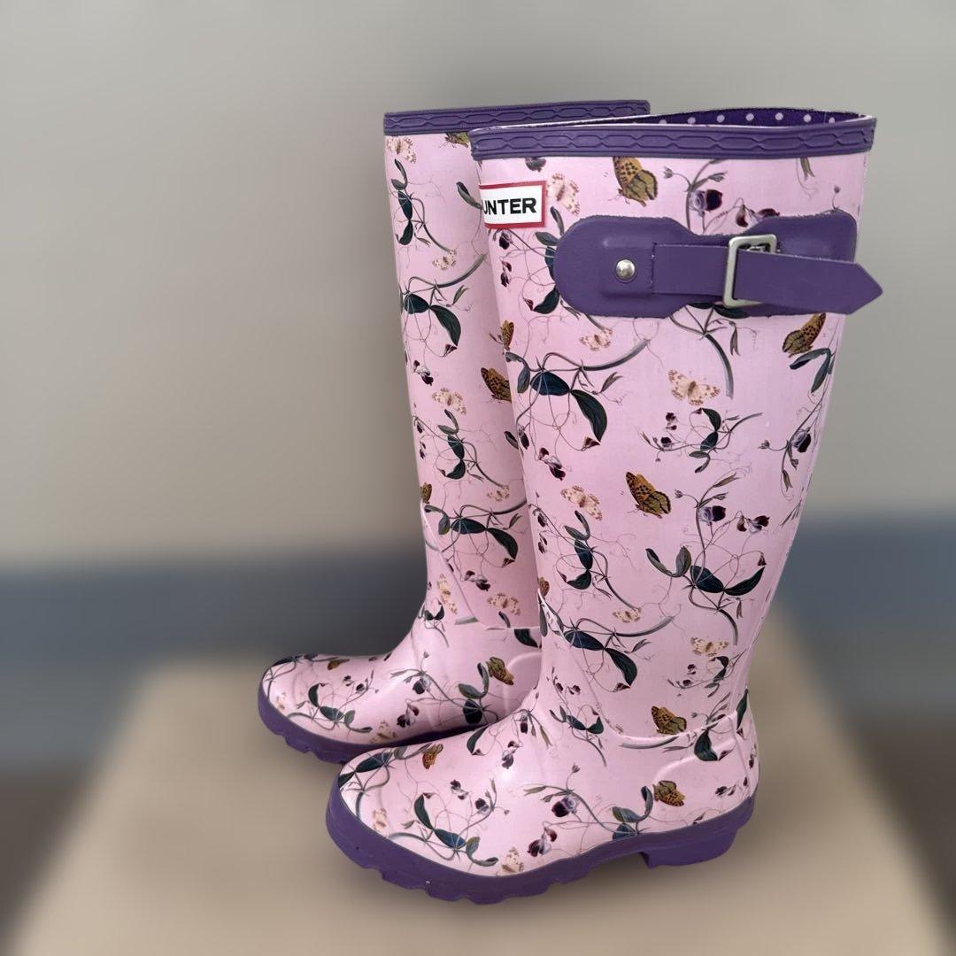 希少✨新品　ハンター ×RHS 花柄　レインブーツ 長靴 レディース 23cm