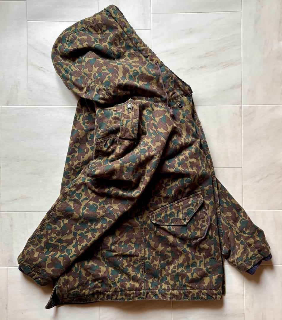 【日本製】 桃太郎ジーンズ 迷彩柄モッズコート 裏地ボア サイズ38