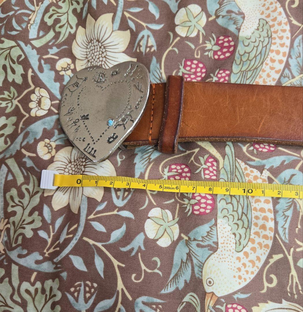 【希少】45rpm 45R ブラウンレザー ハート型バックル ベルト