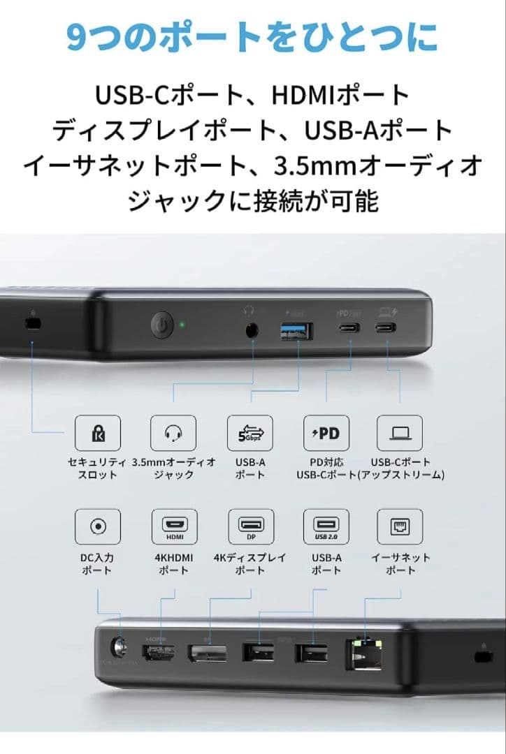 【未使用】ANKER 9-in-1 USBハブ　ドッキングステーション