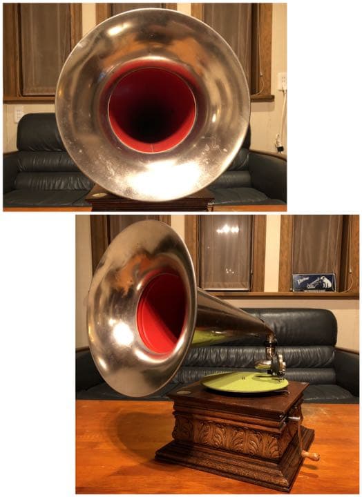 ♫独逸 HMV G&Tモナークラッパ 蓄音機 Victor ミュージアムクラス品