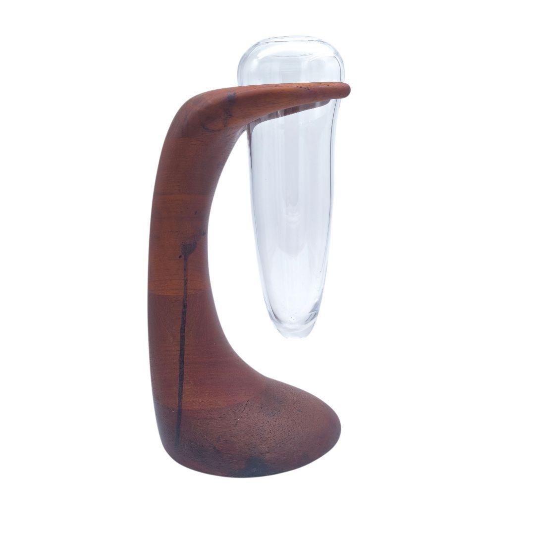 ガラス製 花瓶 一輪挿し 彫刻家具 工房 フラワーベース 民芸