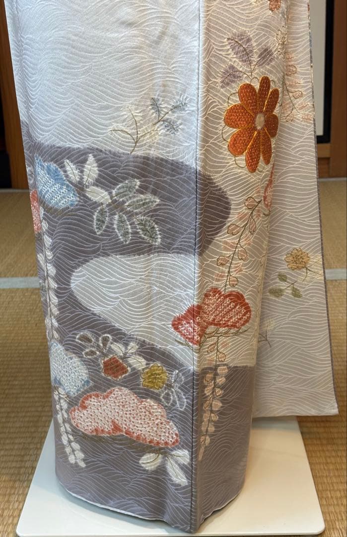 フォーマル５点フルセット 正絹訪問着　袋帯　帯締め帯揚げ　重ね襟