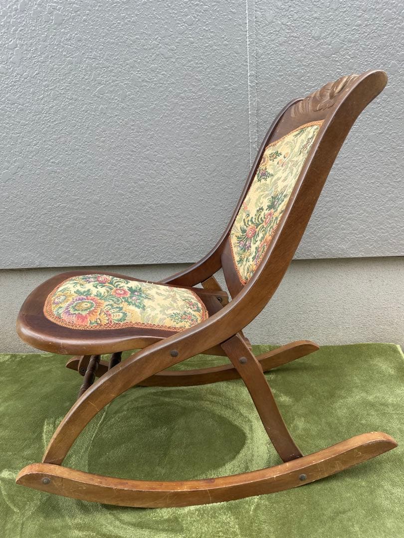 ロココ調 ロッキングチェア 折りたたみ 折り畳み コブラン織り 送料無料