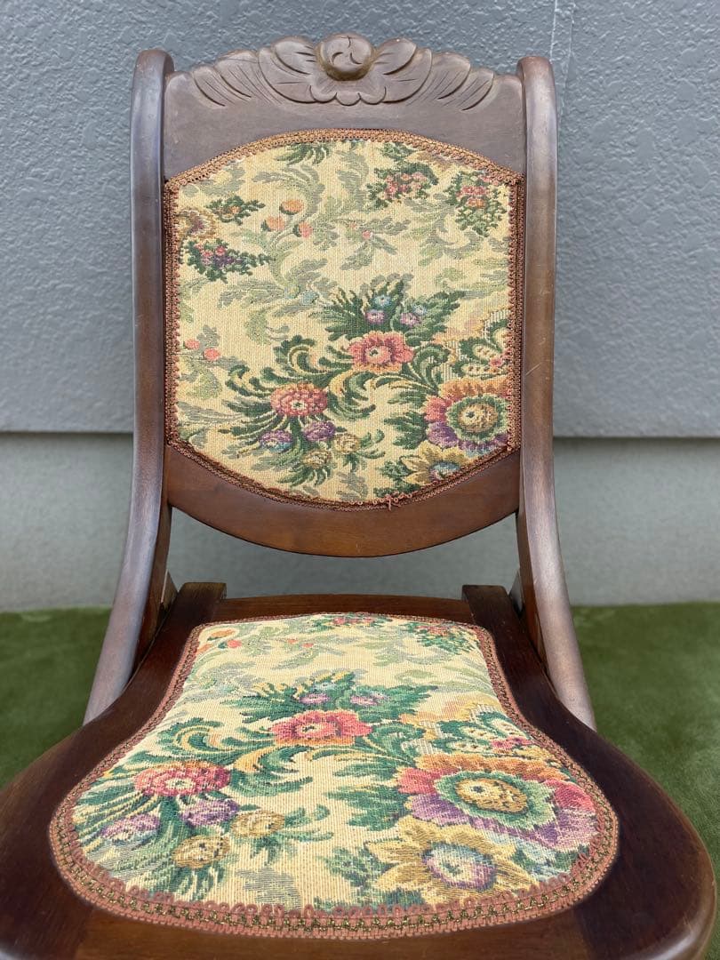 ロココ調 ロッキングチェア 折りたたみ 折り畳み コブラン織り 送料無料