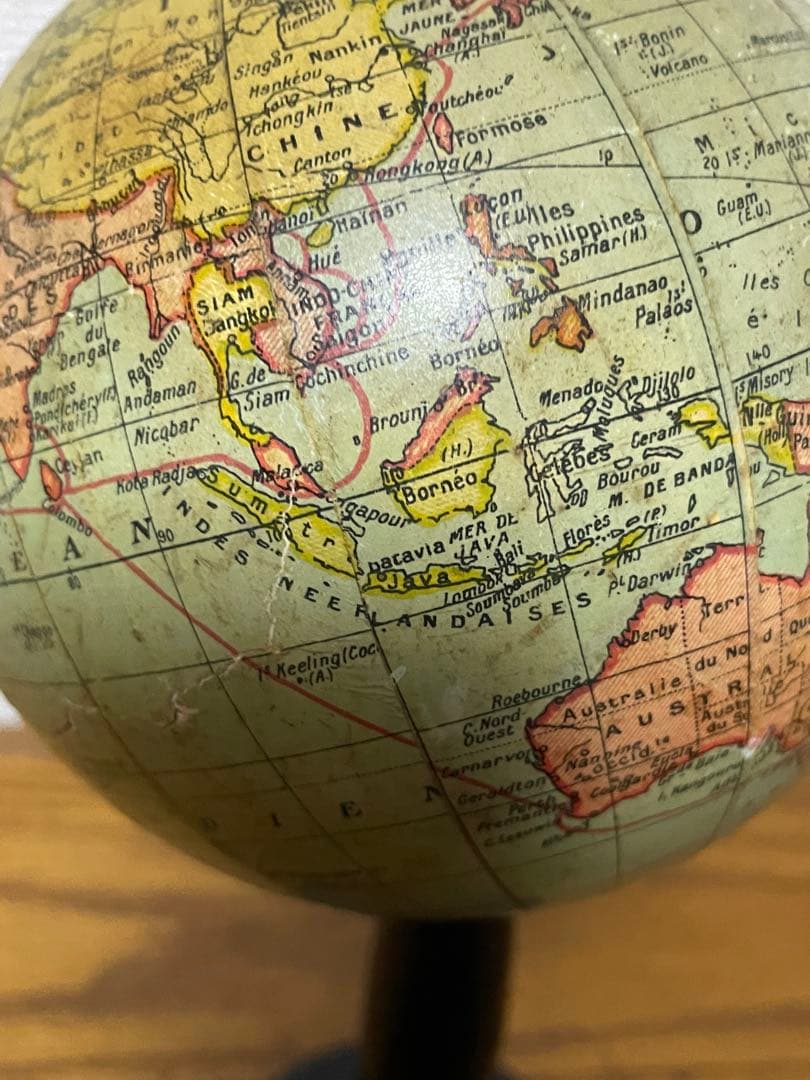 アンティーク地球儀フランス製1930〜40年代ヴィンテージ